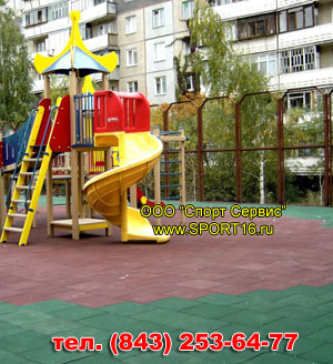 Резиновое покрытие детской площадки в Казани